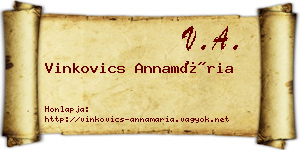 Vinkovics Annamária névjegykártya