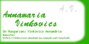 annamaria vinkovics business card